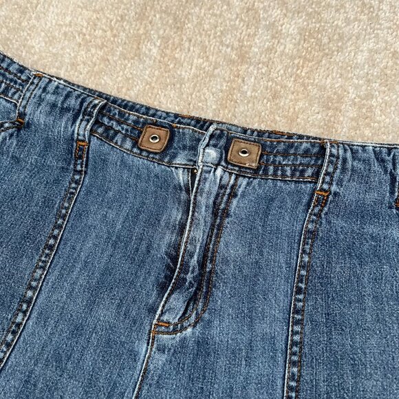 Vintage DKNY Jeans Blue Chambray Wide Leg Crop Pants Jeans 12 - Picture 9 of 12